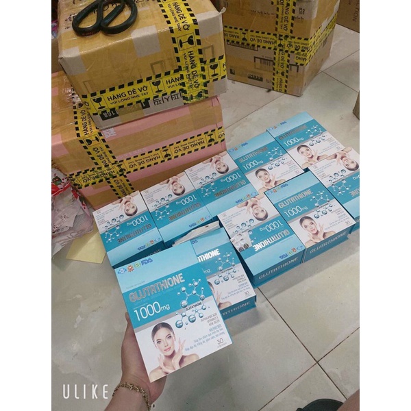Viên Uống Trắng, Mờ Nám Glutathione 1000mg hộp 30 viên , trắng bật tông