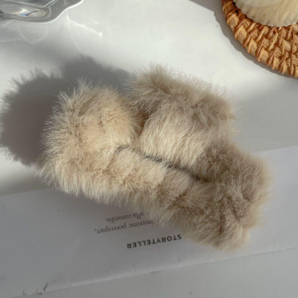 Kẹp Tóc Hình Chữ Nhật Màu Trơn Phong Cách Retro Thời Trang Thu Đông WMES15H