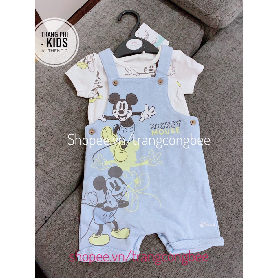 (Hàng auht) Set yếm Mickey TU UK chính hãng sẵn sale