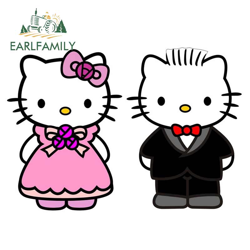Hello kitty sticker Dán Xe Ô Tô Hình Mèo kitty 13 X 9.1Cm