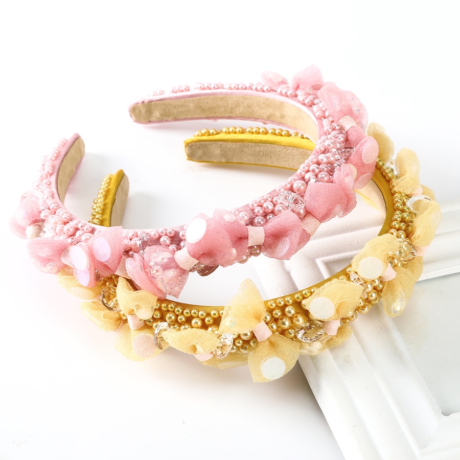 Băng Đô Cài Tóc Hình Nơ Đính Hạt Ngọc Trai Giả Toàn Bộ Cho Nữ