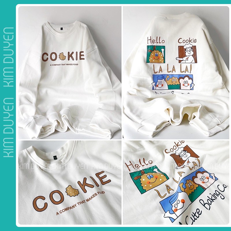 Áo Sweater COOKIE Áo Sweater Nỉ Dày Dặn Mềm Min Form Rộng Tay Bồng [Ảnh Thật]