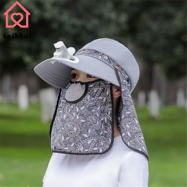 Mũ Chống Nắng Kèm Quạt Điện Tiện Dụng Khi Chạy Xe Ngoài Trời