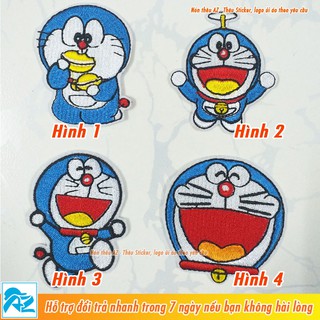 Sticker ủi thêu hình Doremon dễ thương - Patch ủi quần áo balo Doraemon S93