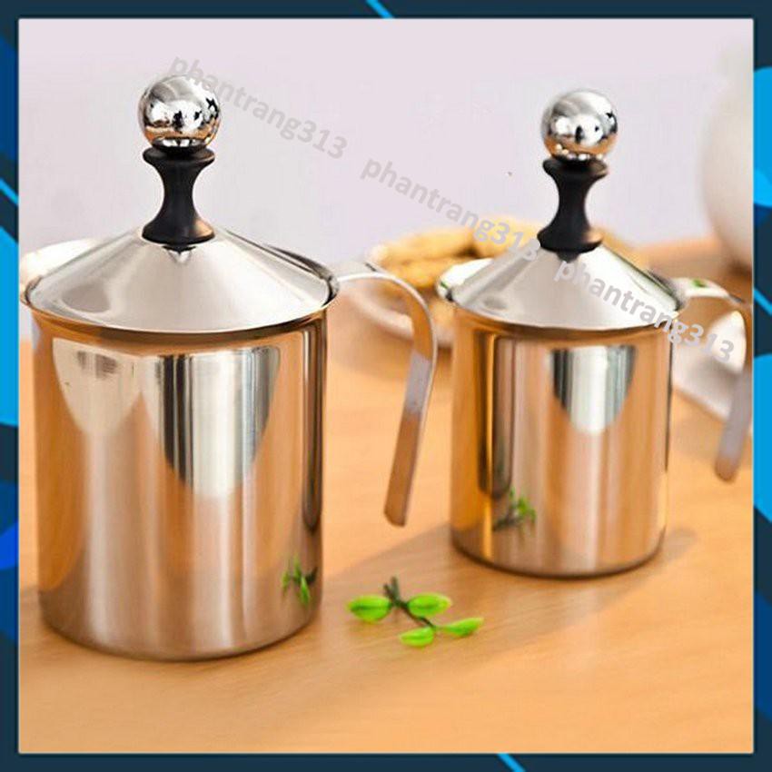 Ca đánh sữa lạnh, tạo bọt café, capuccino, latter art bằng inox cao cấp, siêu bền đẹp 400ml, 800ml  - phantrang313