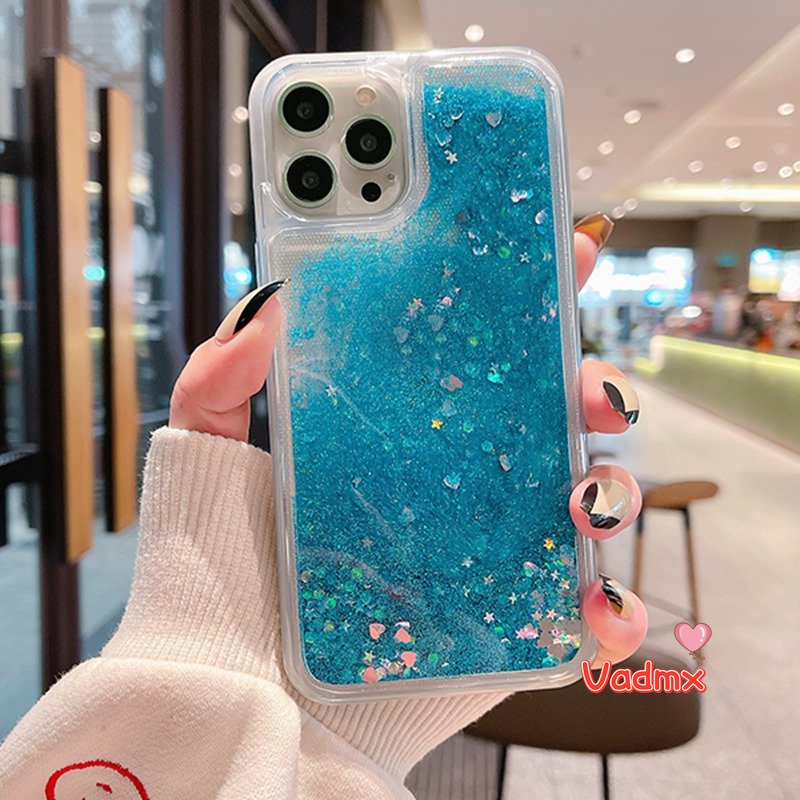 Ốp Điện Thoại Kim Tuyến Nước Hình Trái Tim Cho OPPO A57 A77 2022 A16K A96 4G A76 4G A54 A94 4G A53 A33 A32 2020 A15 A15S