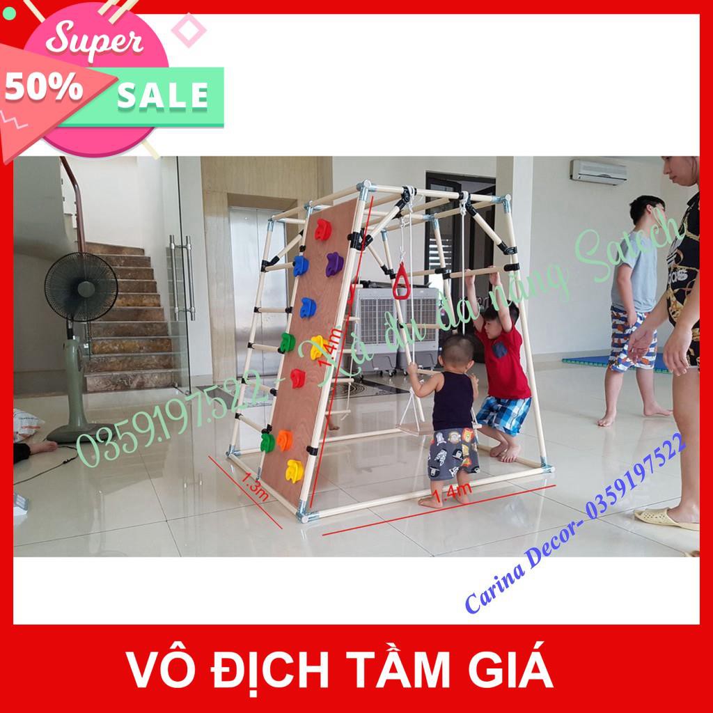 Xà đu đa năng trẻ em- Khung vận động cho bé Satech- Carina Decor- Cao 1m4 (1)