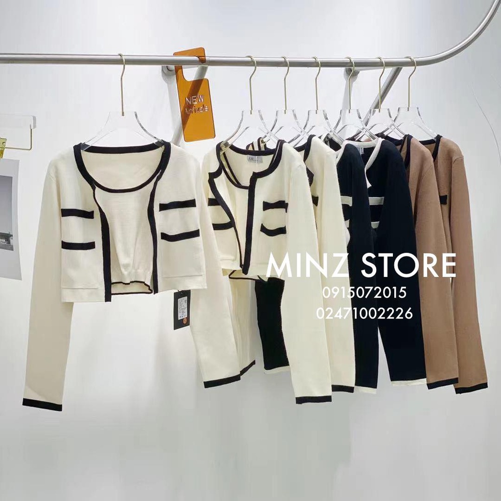 Set cardigan+ áo 2 dây croptop #408 (3 màu)
