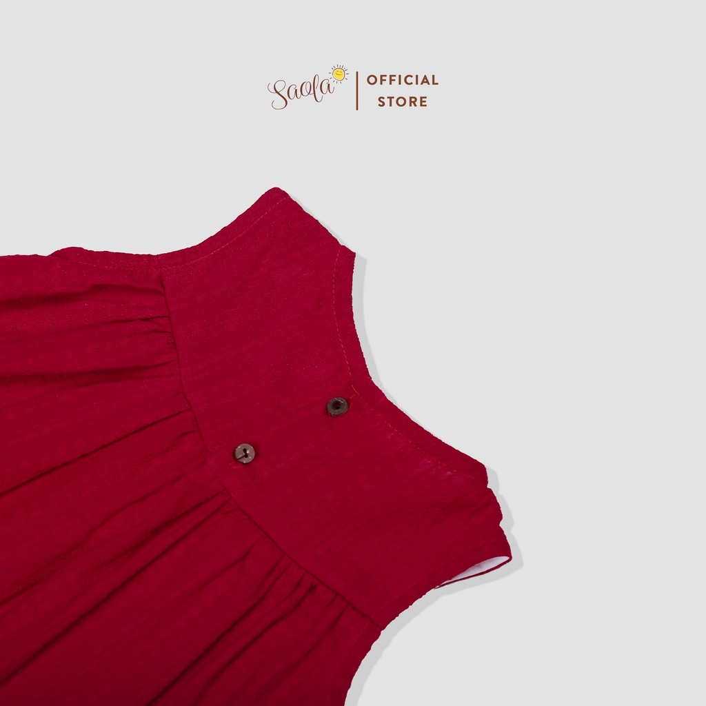 Đầm Bé Gái/ Váy Bé Gái Cổ Tròn Sát Nách Lai Bèo Hai Tầng Thoáng Mát - ZOE DRESS - DRC016 - SAOLA KIDS CLOTHING