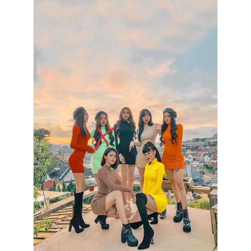 ĐẦM CỔ LỌ tay dài ôm body chất thun Borip cao cấp chuẩn Shop