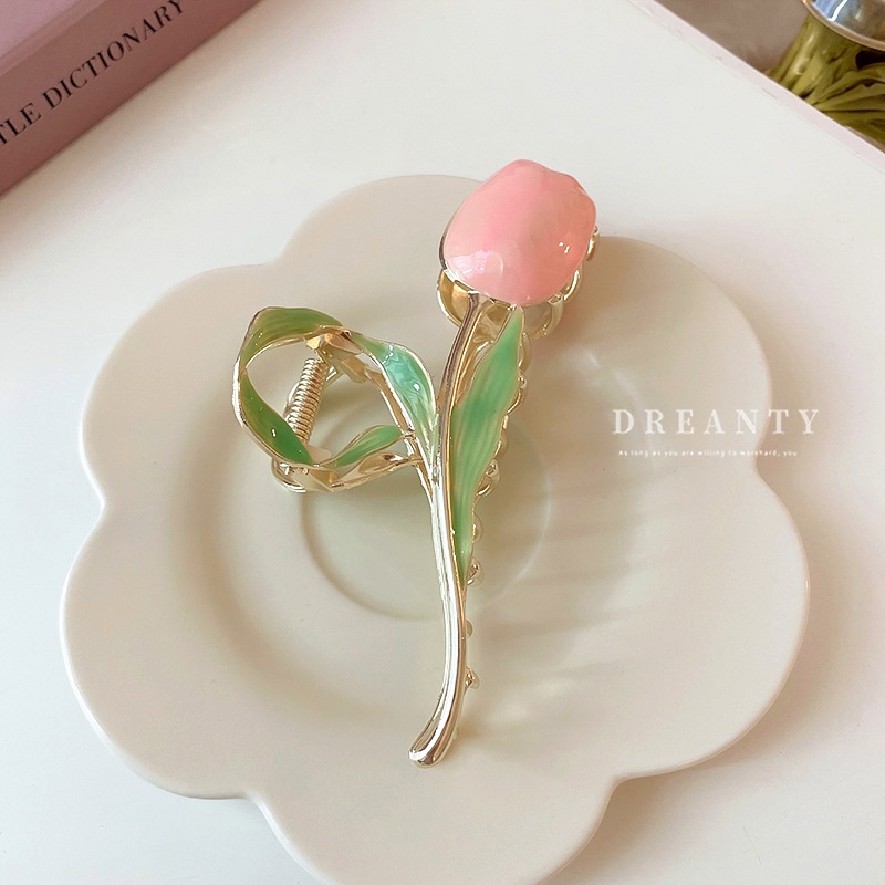 Kẹp Tóc Hình Hoa Tulip / Cá Mập Cao Cấp Thời Trang Mùa Hè Cho Nữ