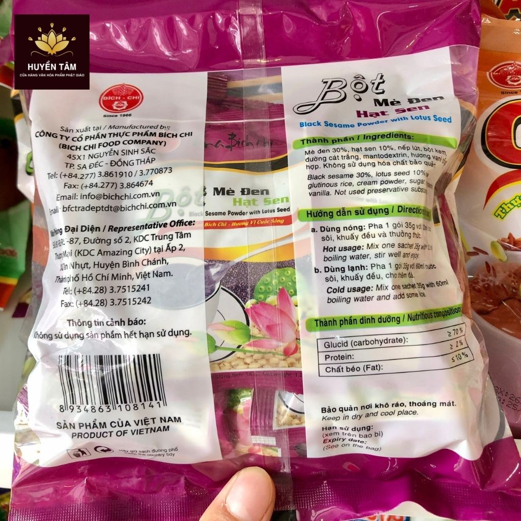 [RẺ VÔ ĐỊCH] Bột mè đen hạt sen Bích Chi 350gr nguyên chất hương vị thơm ngon giàu dinh dưỡng | BigBuy360 - bigbuy360.vn