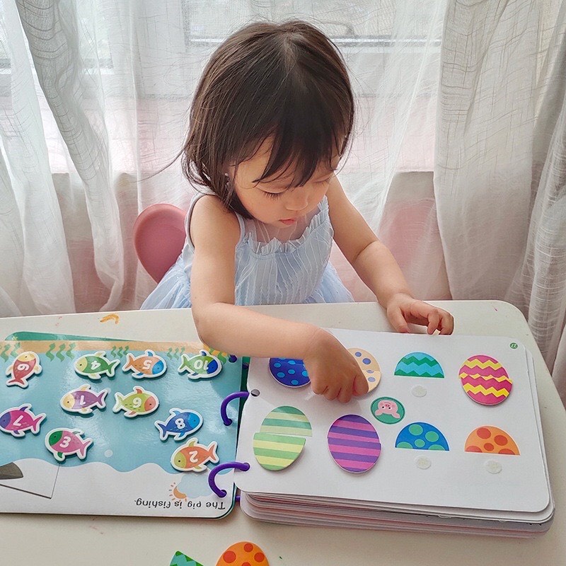 Tập tô vẽ thông minh xóa được,học liệu bóc dán giáo dục toàn diện Montessori cho bé SAPO KIDS