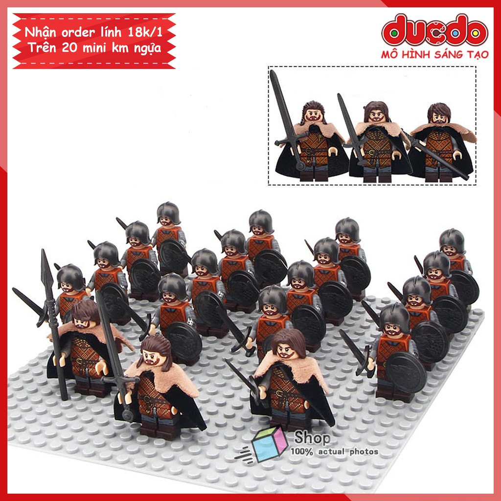 Minifigures lính trung cổ Trò chơi vương quyền - Đồ chơi Lắp ghép Xếp hình Mini Game of Thrones Koruit KT