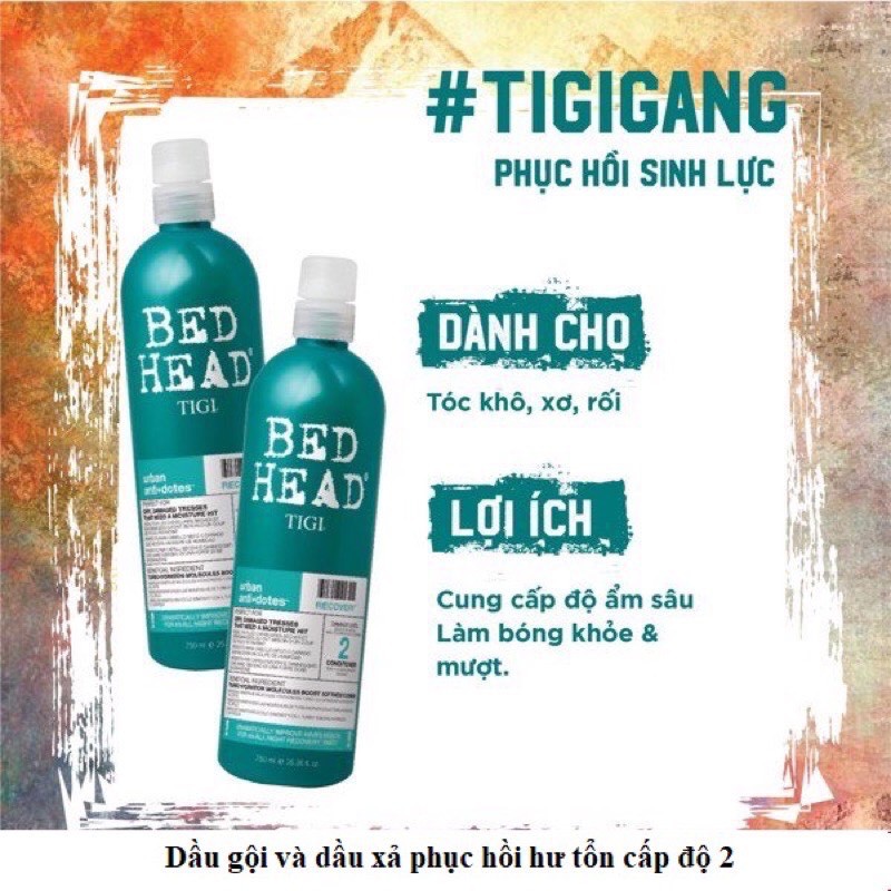 Dầu Gội Và Dầu Xả Tigi Bed Head 750ml