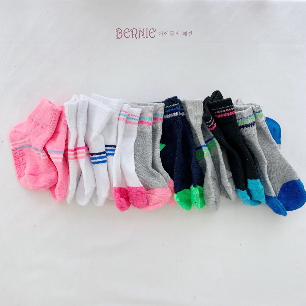 Tất vớ cổ ngắn BERNIE cotton dày dặn màu sắc ngộ nghĩnh vải mềm mịn cho bé từ 1-5 tuổi- T001