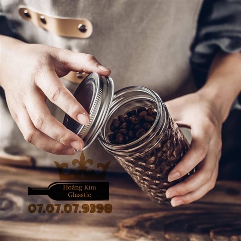 10 LỌ THỦY TINH KIM CƯƠNG NẮP NHÔM ĐỦ LOẠI DUNG TÍCH