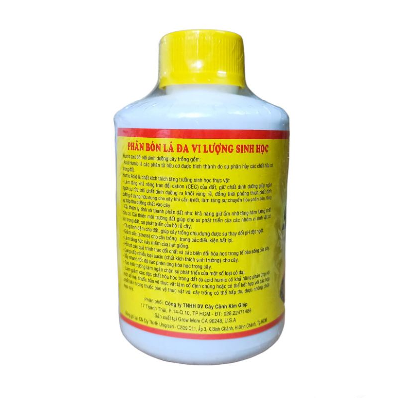 Phân bón Humic acid 322 lọ 235ml kích thích sinh học, tăng trưởng cây trồng