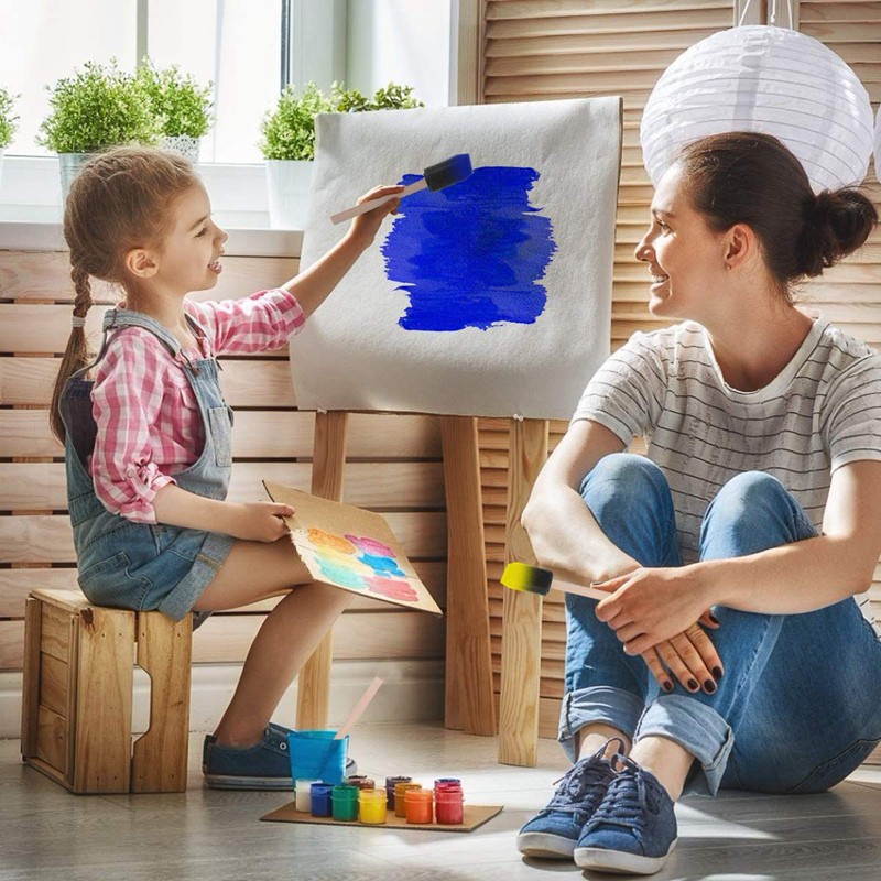 Set 40 Cọ Mút Xốp Cán Gỗ Dùng Sơn Acrylic