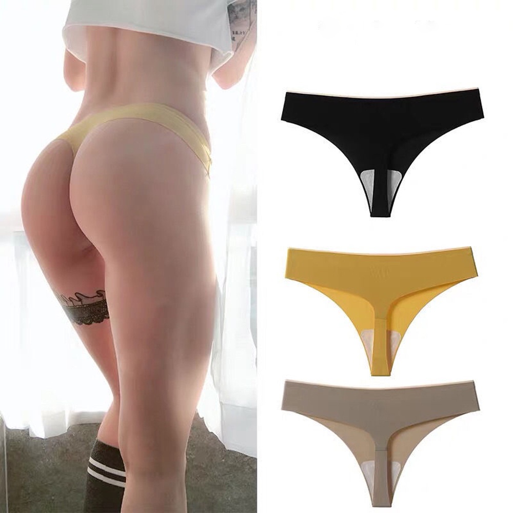 Mxbeauty Quần Lót Lọt Khe Bằng Lụa Satin Màu Trơn Không Đường May Gợi Cảm Cho Nữ | BigBuy360 - bigbuy360.vn