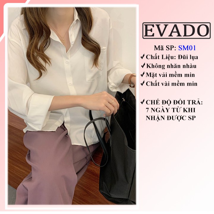 Áo sơ mi nữ kiểu công sở dài tay đẹp form rộng phong cách ulzzang EVADO SM01 | BigBuy360 - bigbuy360.vn