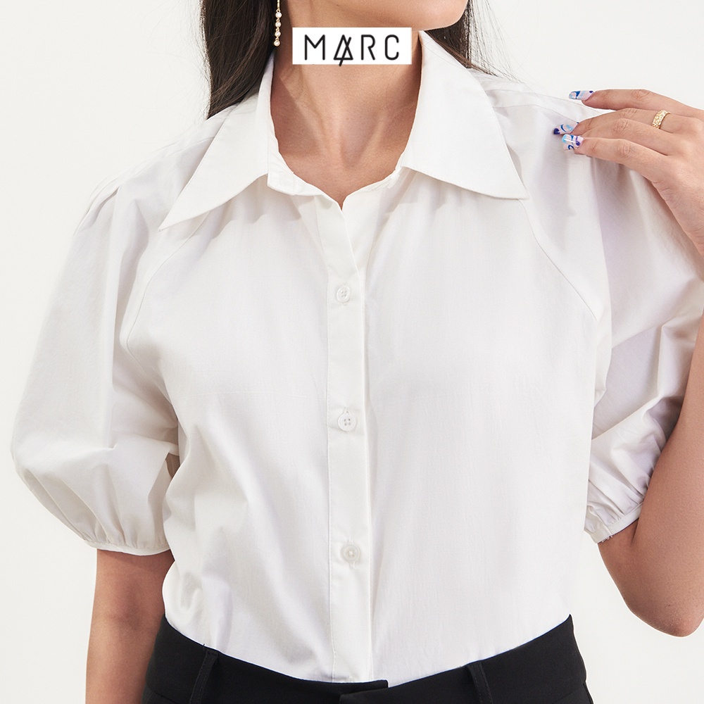 Áo sơ mi nữ MARC FASHION tay phồng vạt bầu
