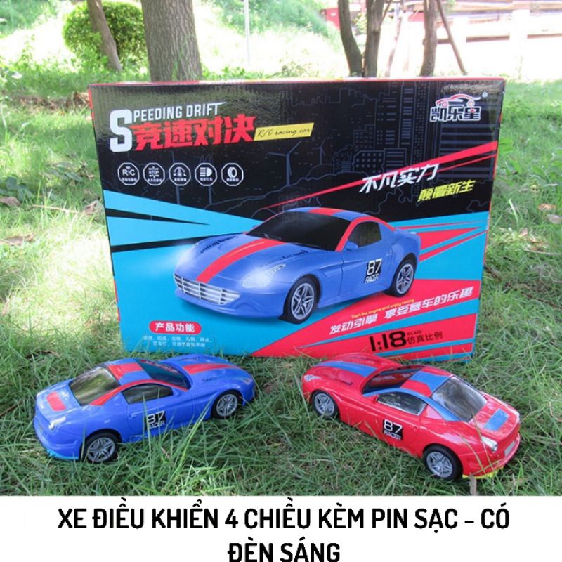 Ô tô đồ chơi Xe điều khiển từ xa 4 chiều (Kèm pin sạc) có đèn sáng