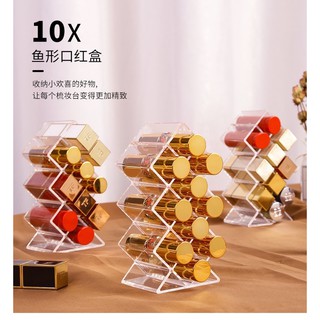 [Mica loại dày] Khay đựng son 10 ô hình tháp