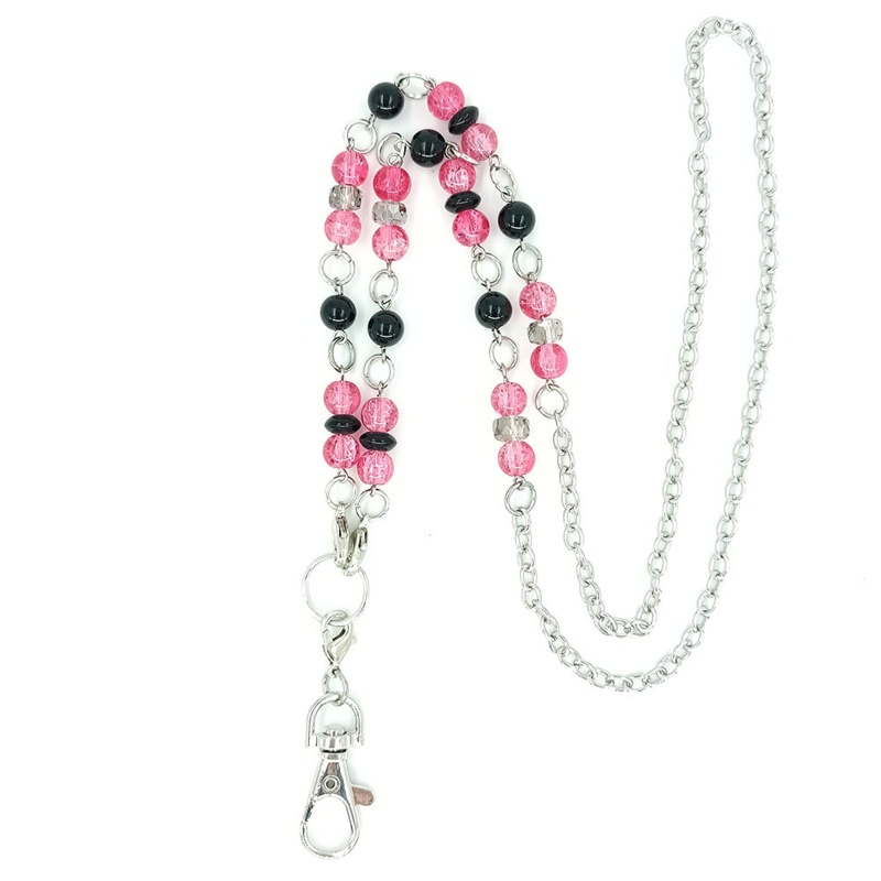 Flgo Dây Đeo Cổ Đính Hạt Màu Hồng Thời Trang