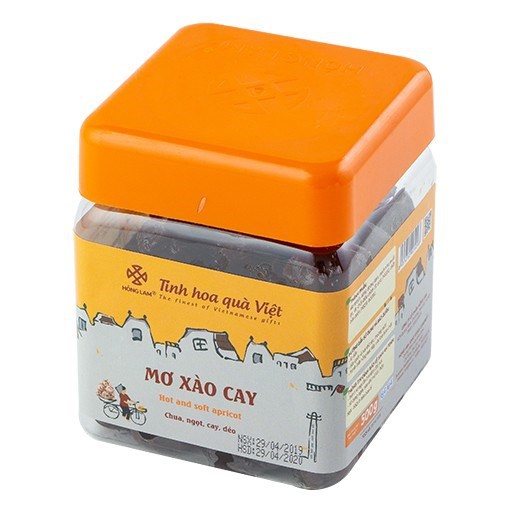 Ô Mai (Xí Muội) Mơ Xào Cay Hồng Lam - Vị Chua Cay Ngọt - Hộp (200gr, 300gr, 500gr)