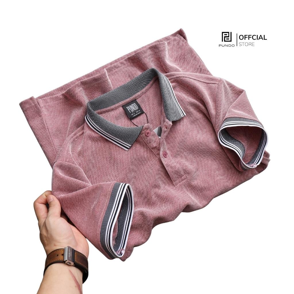 Áo thun polo nam PUNDO có cổ màu trơn chất vải mềm mát APPD46
