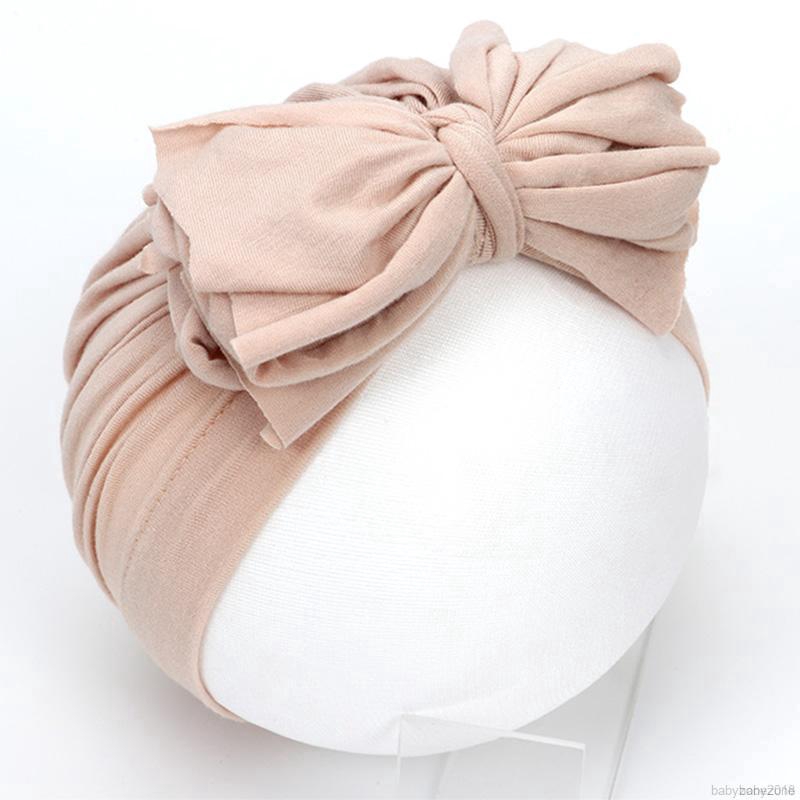 Mũ trùm đầu thắt nơ cho trẻ sơ sinh