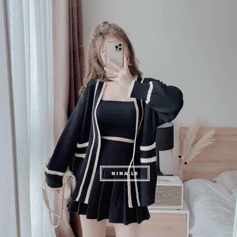 Áo len cadigan phối viền hàng Quảng Châu loại 1💥Free ship | BigBuy360 - bigbuy360.vn