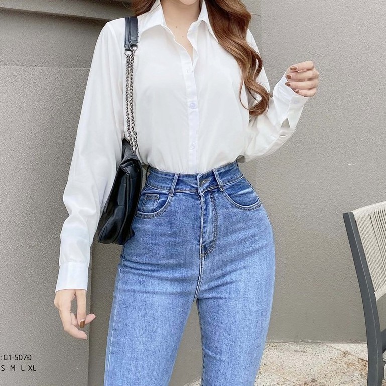 Quần jean nữ ôm Kpboutique mã G1-507Đ màu xanh nhạt, hình thật 100% shop chụp, đổi trả nếu không hài lòng