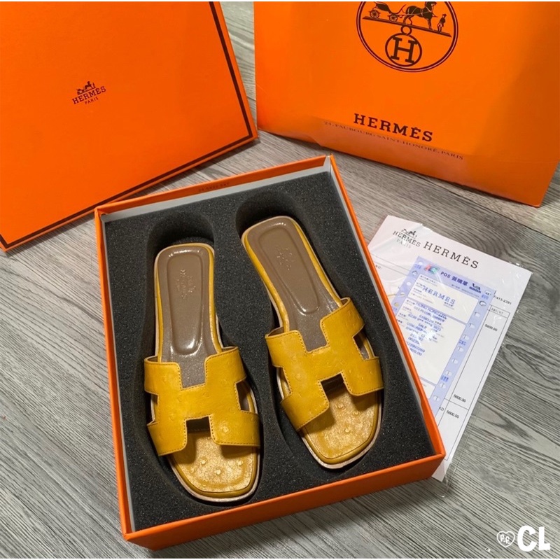 Dép lê Hm da mịn clasic pha chấm fullbox