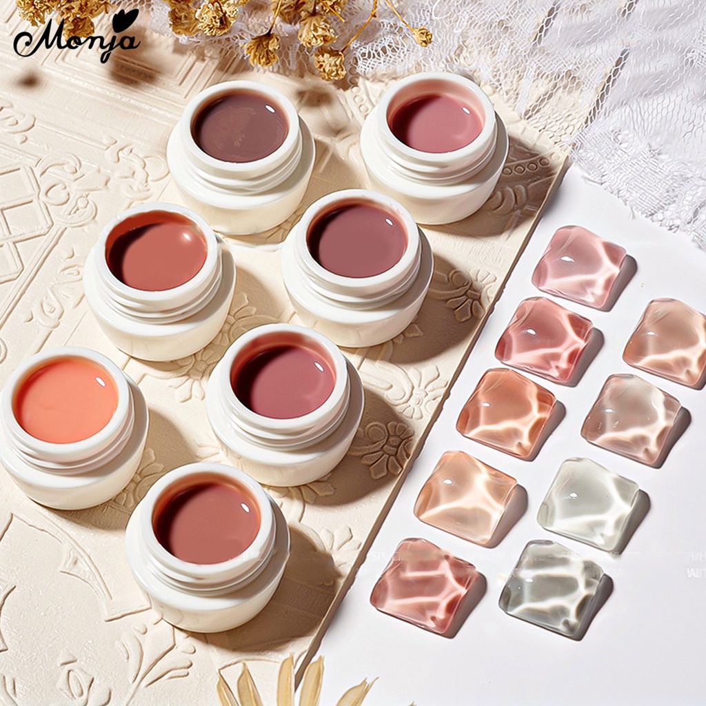 Gel sơn móng tay MONJA DIY 16 màu sắc trơn tùy chọn lấp lánh nhanh khô