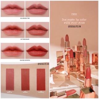 Son 3CE vỏ vàng (Gold Matte Lip Color)