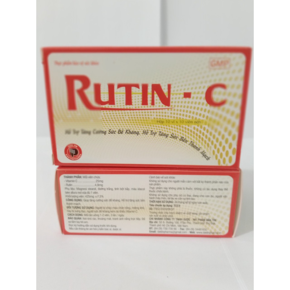 RUTIN C DAKTIN Hộp 100 viên giúp bền vững thành mạch..