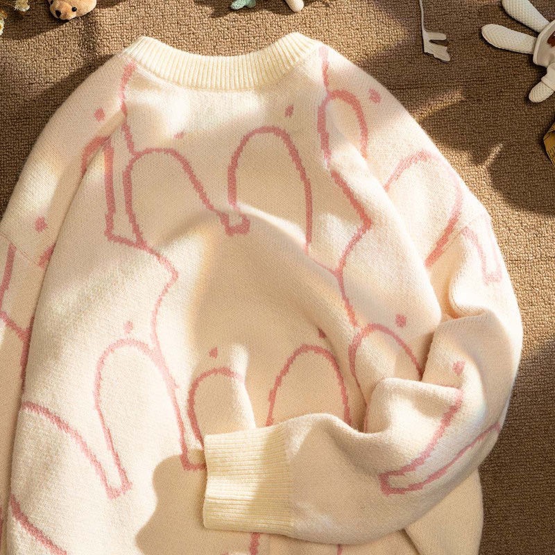 Áo Sweater Dệt Kim Cổ Tròn Dáng Rộng Thời Trang Thu Đông 2022 Dễ Thương Cho Nữ