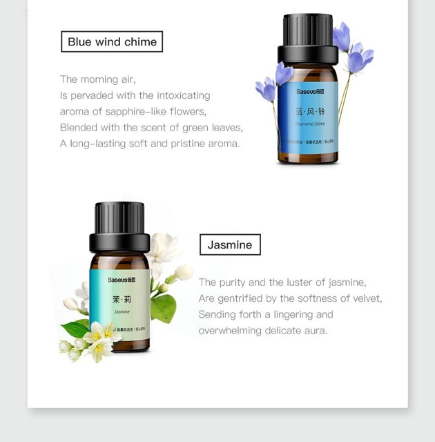 Tinh dầu thiên nhiên Baseus Beauty Sweet Essential Oil (3*10ml, Beauty and Healthy, used with essential oil diffuser)