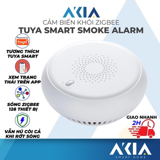 Mua Cảm biến khói Tuya AKIA Zigbee  thiết bị báo cháy sensor Photoelectric cực nhạy  kết nối app Smart Life