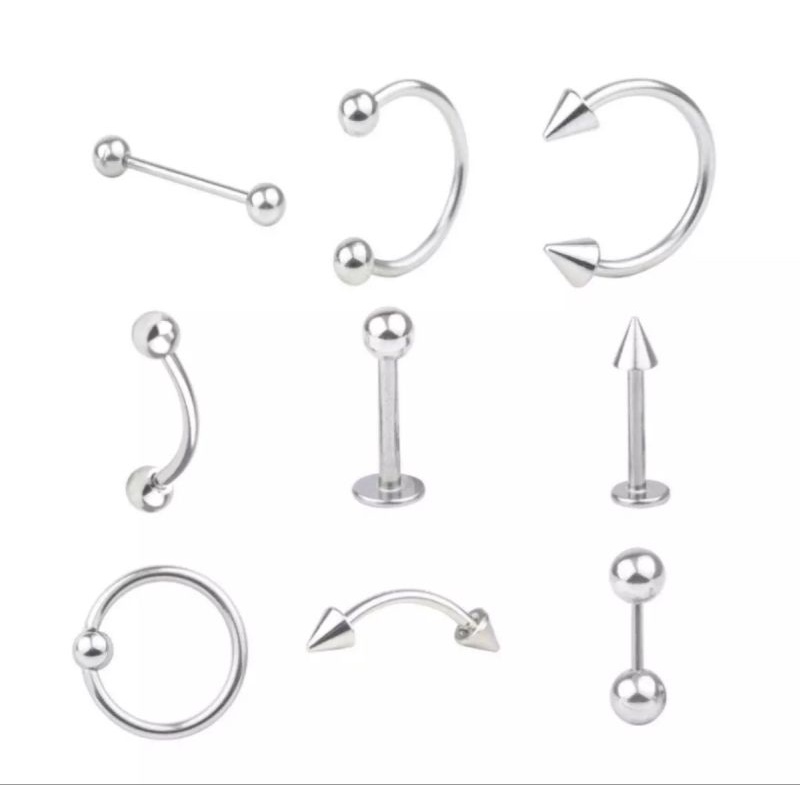 KHUYÊN XỎ CƠ BẢN  - Khuyên Thép Y Tế Không Gỉ - Đeo tai, môi, septum, rốn, mũi, nẹp bump,...