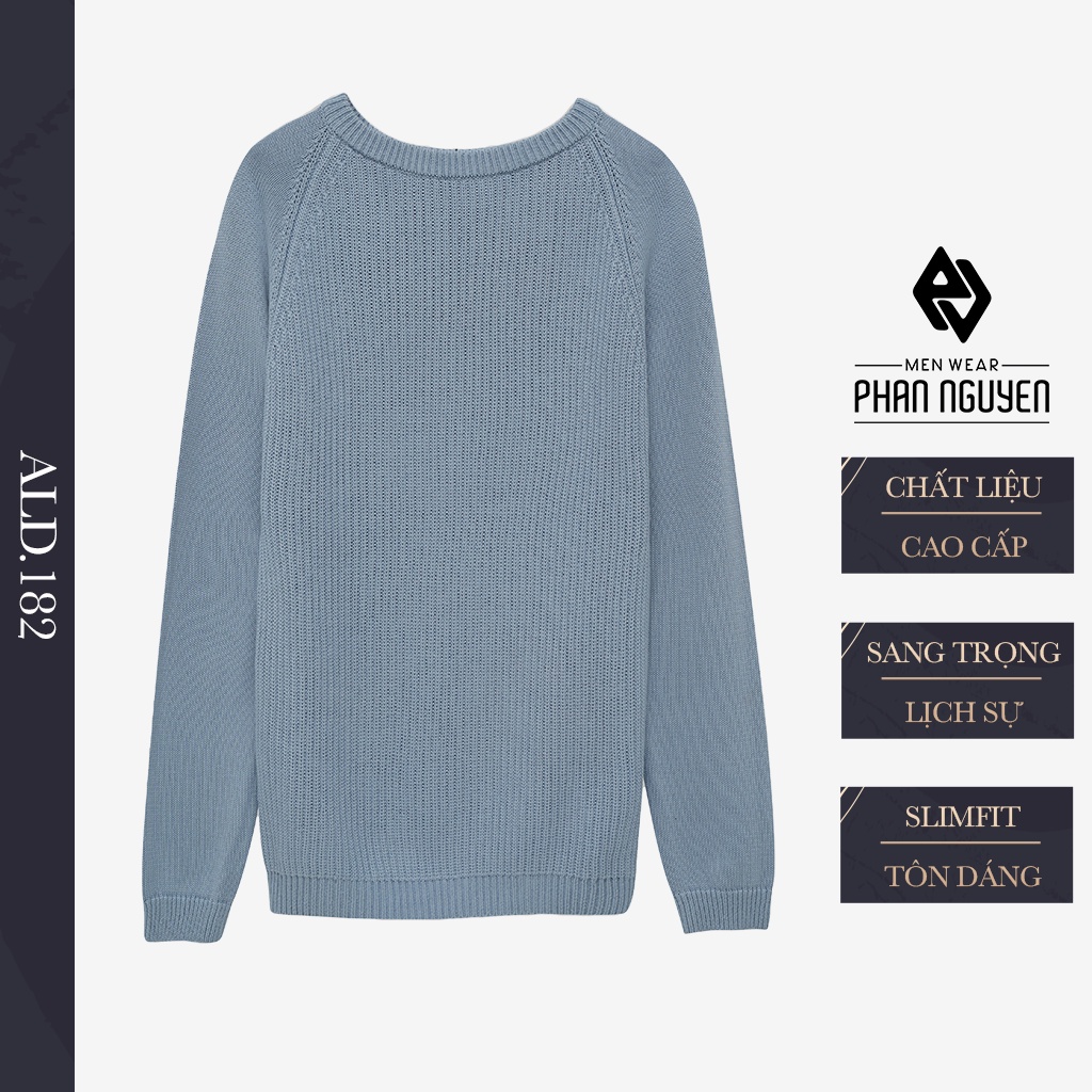 Áo Len Cổ Tròn Nam PHAN NGUYỄN Dáng Slimfit Ôm Gọn Gàng Tôn Dáng, Chất Cotton Mềm Mịn ALD.182