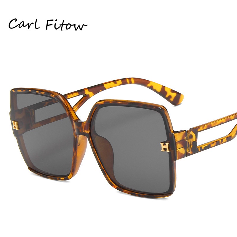 Kính râm thời trang màu cam cho phụ nữ Xu hướng cổ điển kính râm hình vuông rỗng UV400