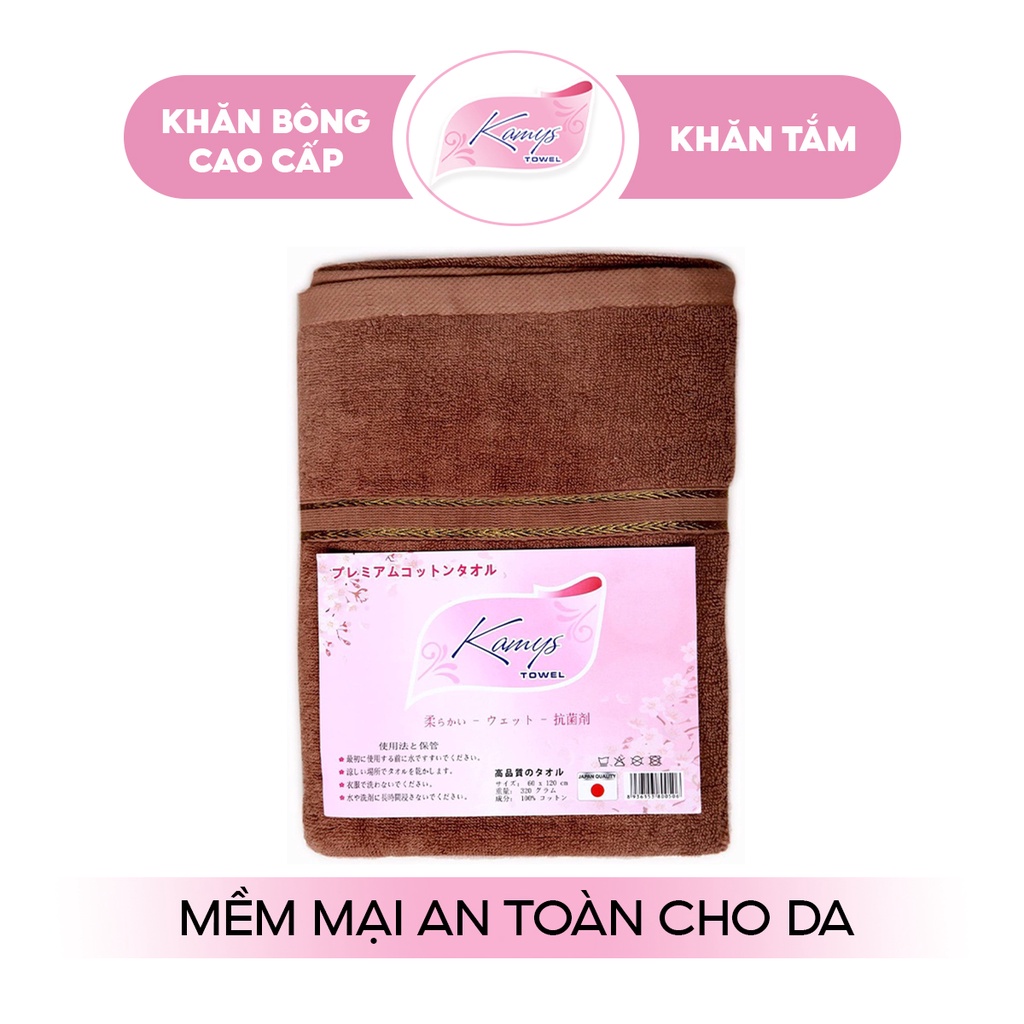 Khăn Tắm 60x120cm Kamys Towel 100% Cotton Siêu Thấm Hút, Không Sổ Lông, Không Phai Màu