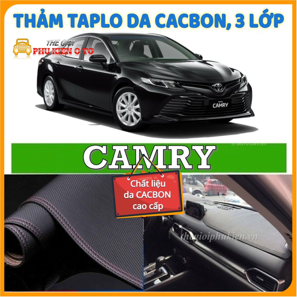 Thảm taplo Toyota CAMRY 2012 - 2021 da Cacbon cao cấp, chống nóng ô tô hiệu quả