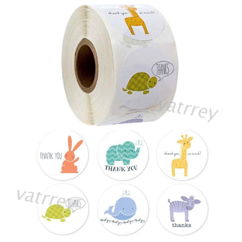 Cuộn 500 miếng dán 6 mẫu hình động vật xinh xắn
