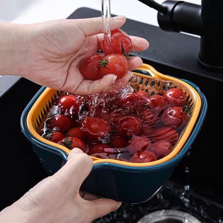 Bộ 6 Món Thau Rổ Nhựa Rửa Rau Củ Quả - Rổ Rửa Rau Hoa Quả Cao Cấp