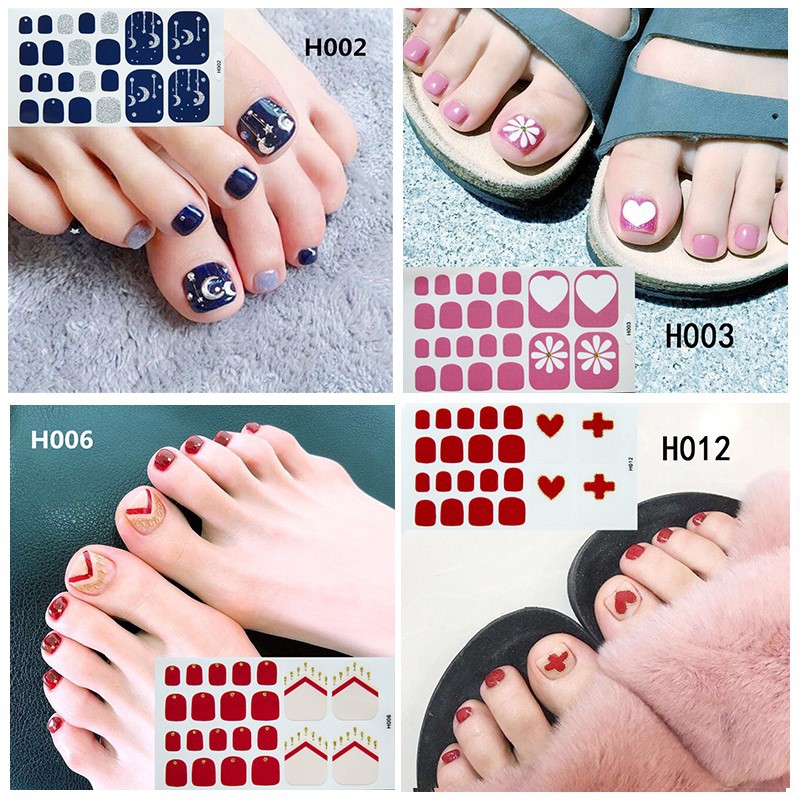 Miếng Dán Trang Trí Móng Chân 3d Chống Thấm Nước Bền Màu