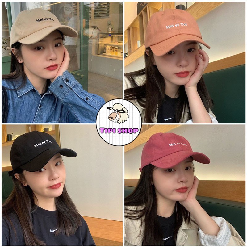 Mũ lưỡi trai ulzzang cao cấp thêu chữ Moi Et Toi